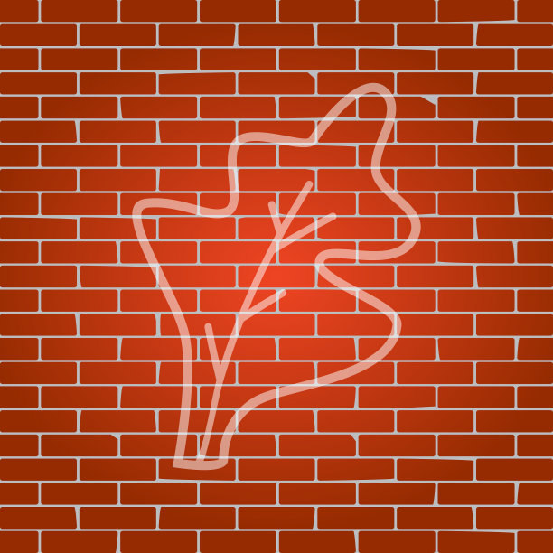 生菜在砖上留下白色的标志图片下载