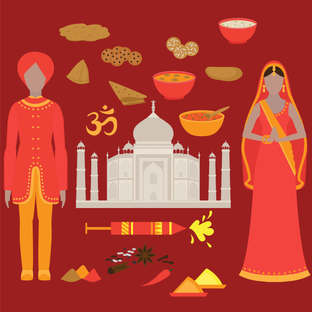 印度设置印度教设计元素南亚图片下载
