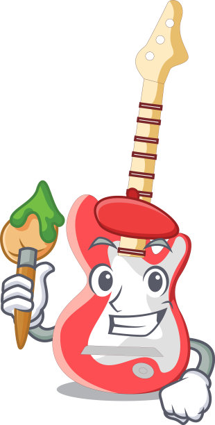 卡通中的微型吉他图片下载