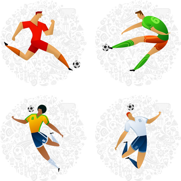 足球运动员彩色套装图片下载