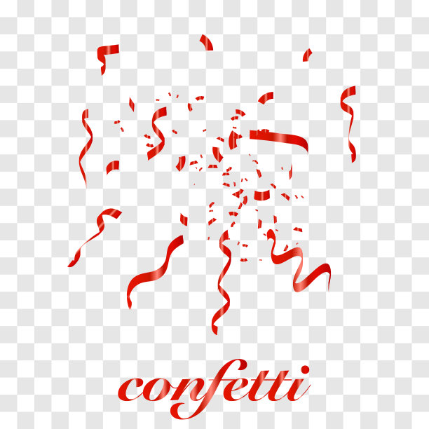 闪亮的红色五彩纸屑飘落图片下载
