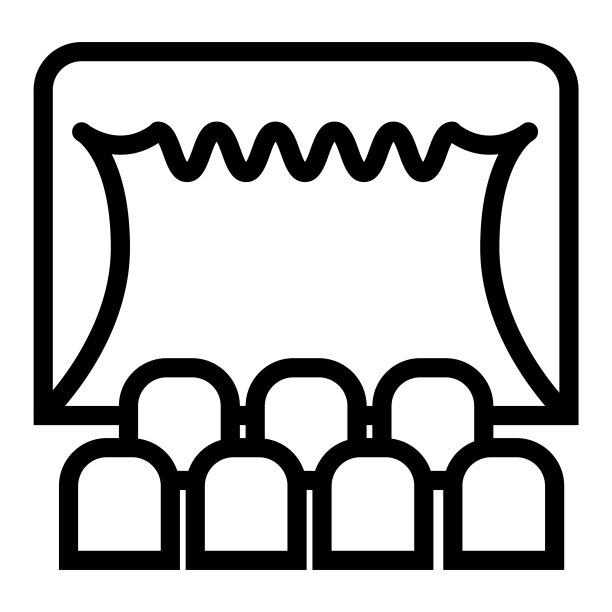剧场线图标幕布在舞台上图片下载