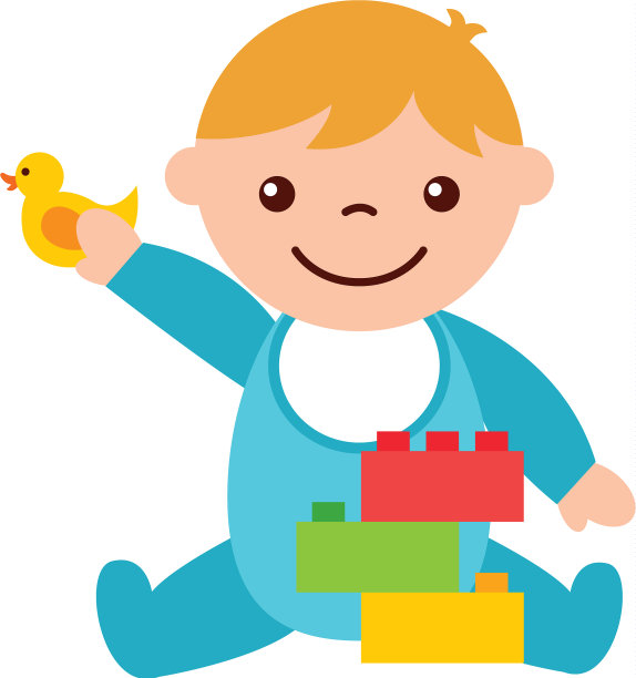 可爱的男孩宝宝与玩具化身的角色图片下载