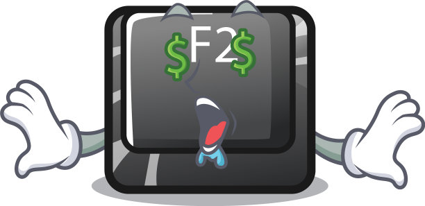 吉祥物电脑上的金钱眼f2按钮图片下载