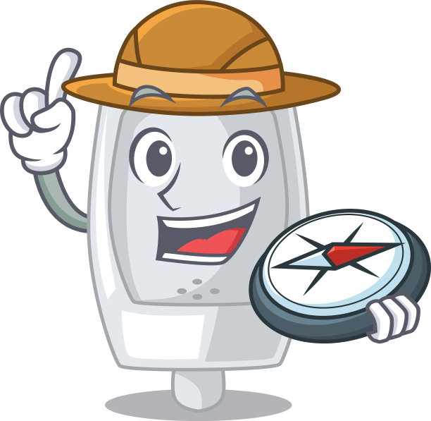 卡通浴室里的小便池图片下载