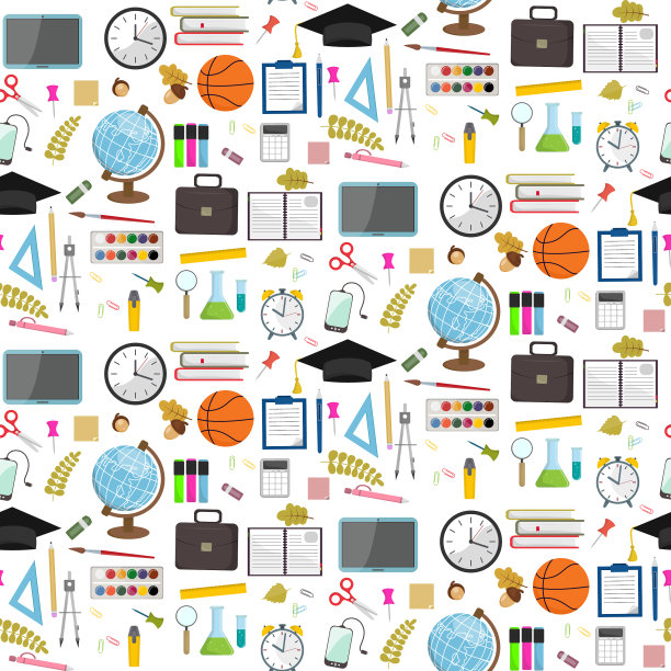 无缝学校模式上的白色背景图片下载