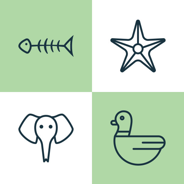 动物园图标集合的树干动物图片下载