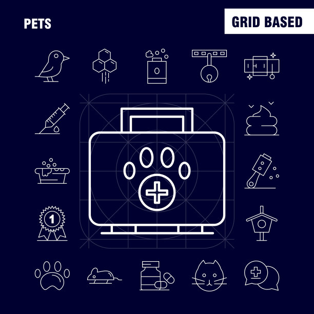 宠物线图标设置为信息图形移动uxui图片下载