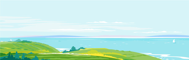 地中海沿岸景观背景图片下载