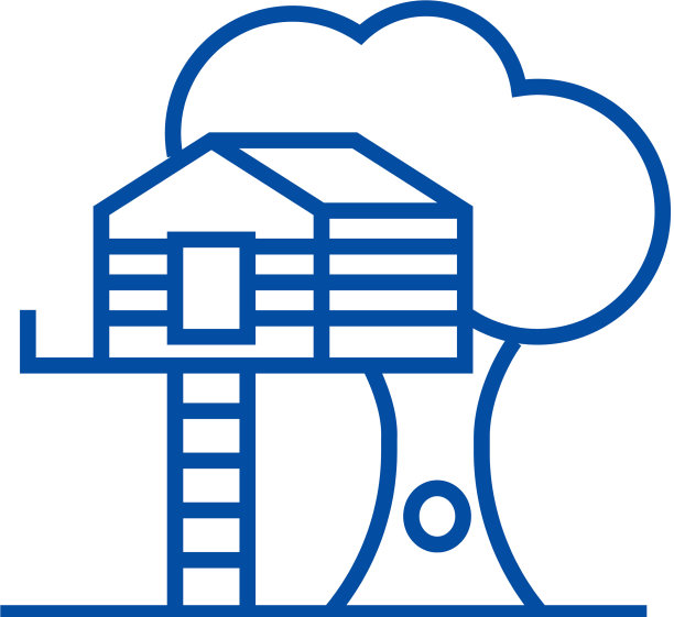 房子在树线上图标概念房子在树上图片下载