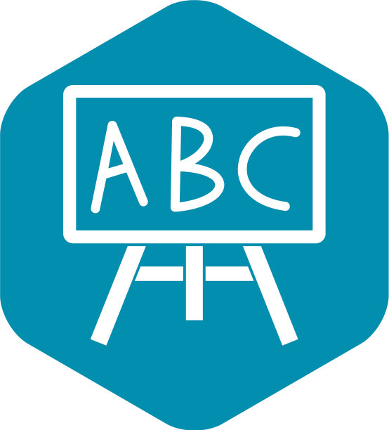 黑板上的字母ABC图标样式简单图片下载