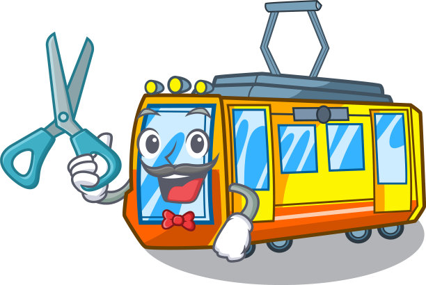 理发电动火车在字符的形状图片下载