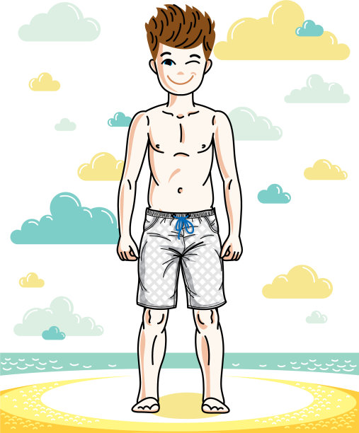 少年男孩可爱的孩子们站着穿着图片下载