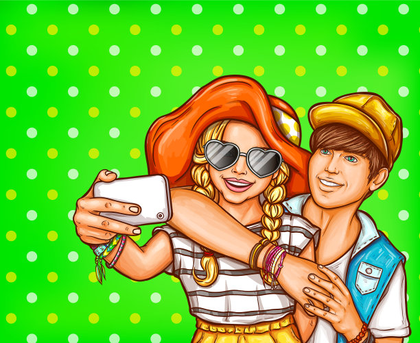 一个年轻女孩的波普艺术图片下载