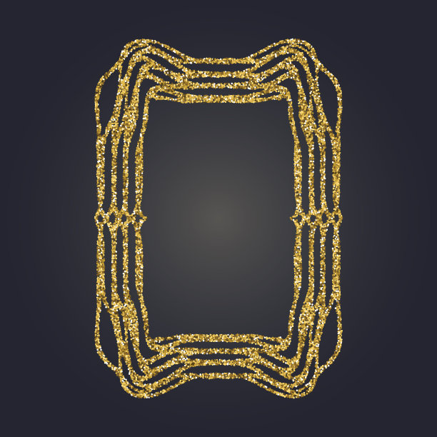 新艺术金闪光框装饰艺术边界图片下载