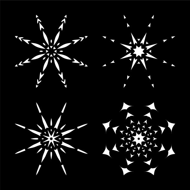 雪花设计为圣诞节设定大纲图片下载