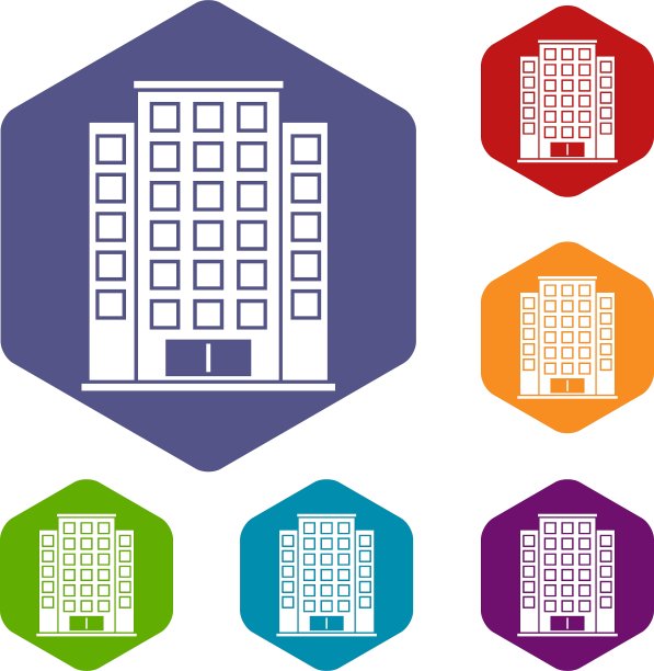 摩天大楼的图标集图片下载