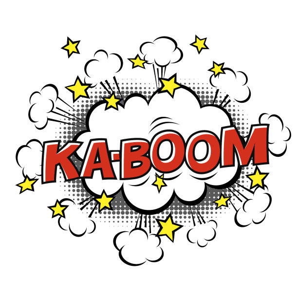 语音泡泡中的Ka-boom短语，漫画文本泡泡图片下载