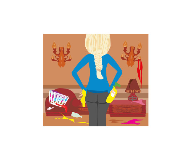 家庭主妇在家打扫卫生图片下载