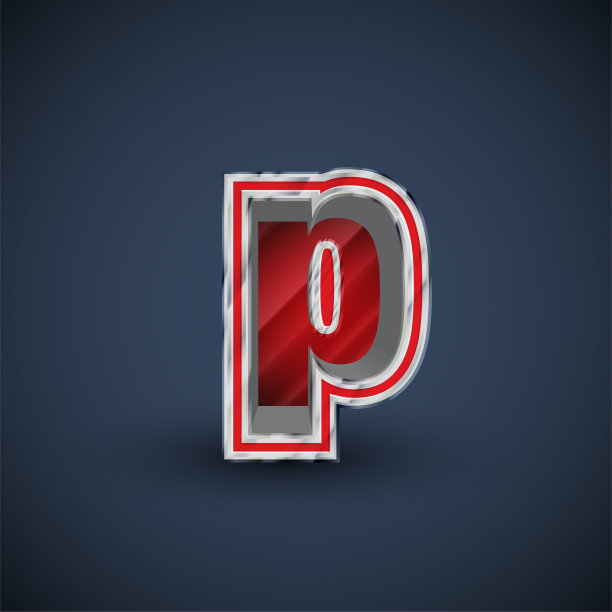 3d红钢字体字符图片下载