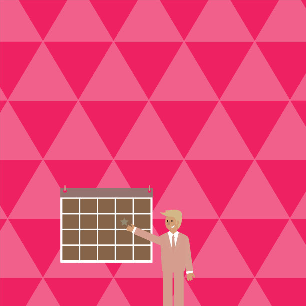 商人站着，指着日历图片下载