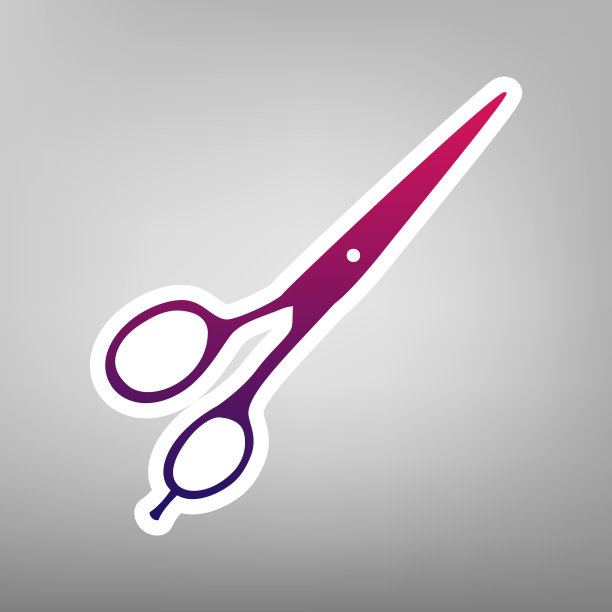 剪发剪刀是紫色的图片下载