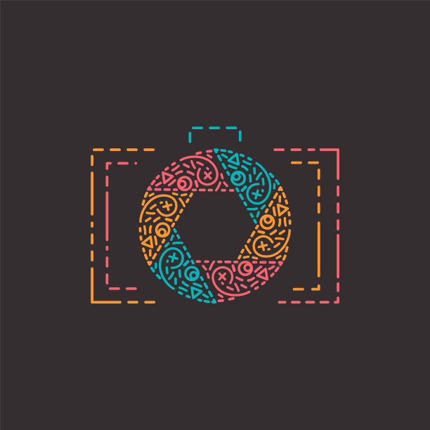 线条风格的抽象摄影Logo图片下载