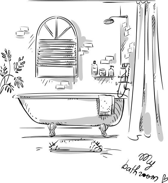浴室绘图室内设计图片下载