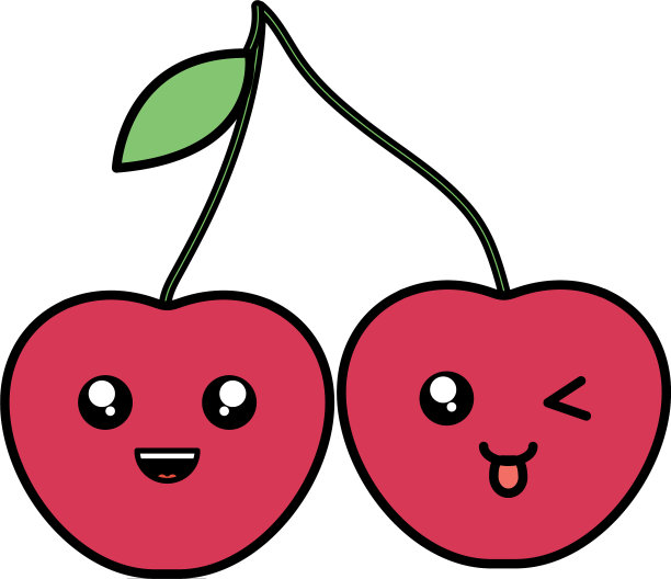 美味的樱桃水果卡哇伊性格图片下载