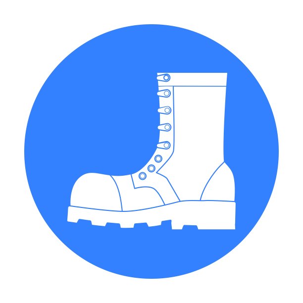 陆军战斗靴图标在黑色风格孤立上图片下载