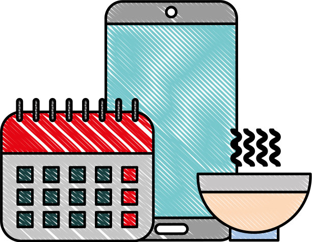 智能手机办公日历和咖啡杯图片下载