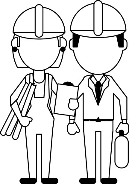 黑白建筑工人的化身图片下载