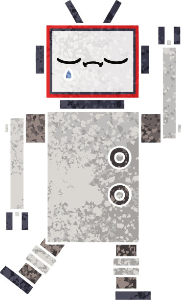 复古风格卡通机器人图片下载