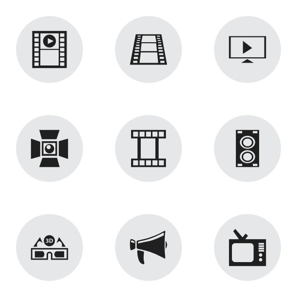 一套9可编辑的拍摄图标包括符号图片下载