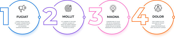 线流程信息图4步骤圈工作流图片下载