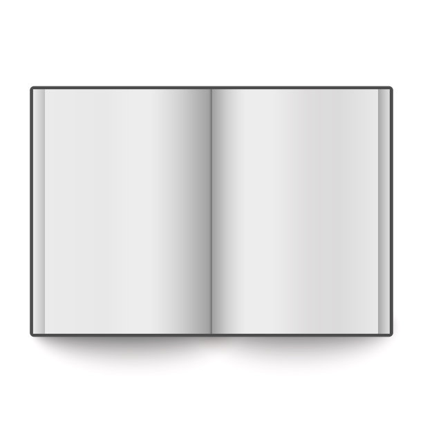 空白的书传播放置在白色的背景图片下载