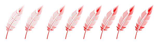 收藏羽毛画雕刻墨线图片下载