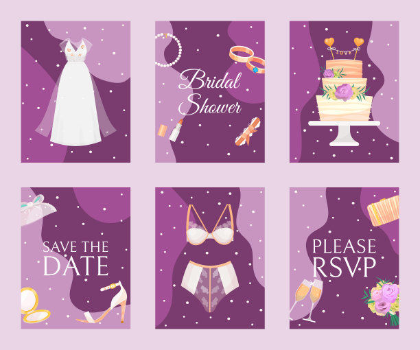 新娘送礼会设置横幅卡片图片下载