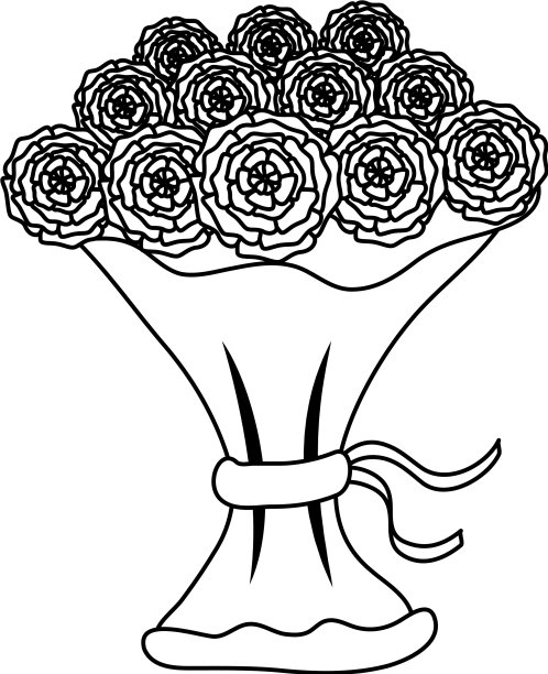 玫瑰花束图标图片下载