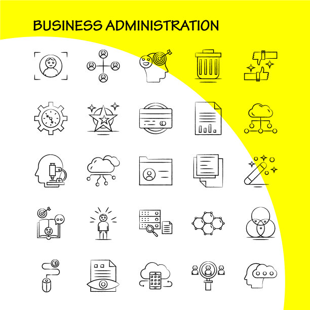 企业管理手绘图标设置图片下载
