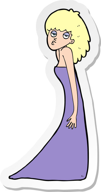 一个卡通女人拉照片脸的贴纸图片下载