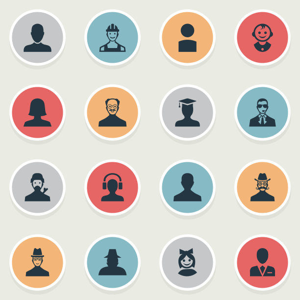 一组简单的头像图标图片下载