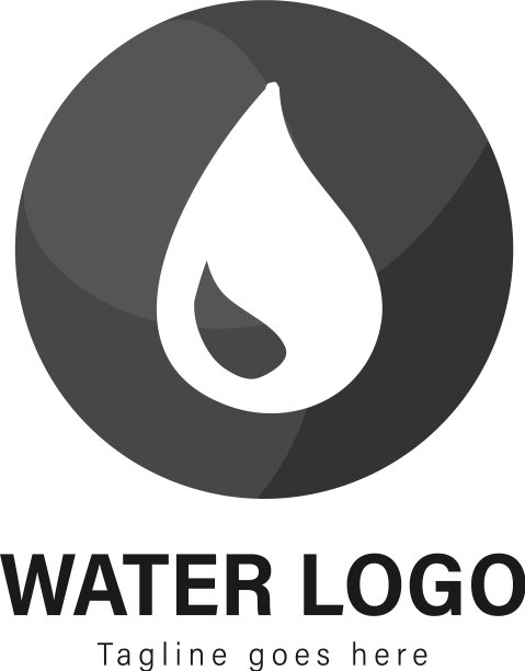 现代水主题标志模板图片下载