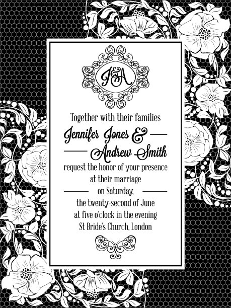 优雅的花漩涡花边图案华丽的框架图片下载