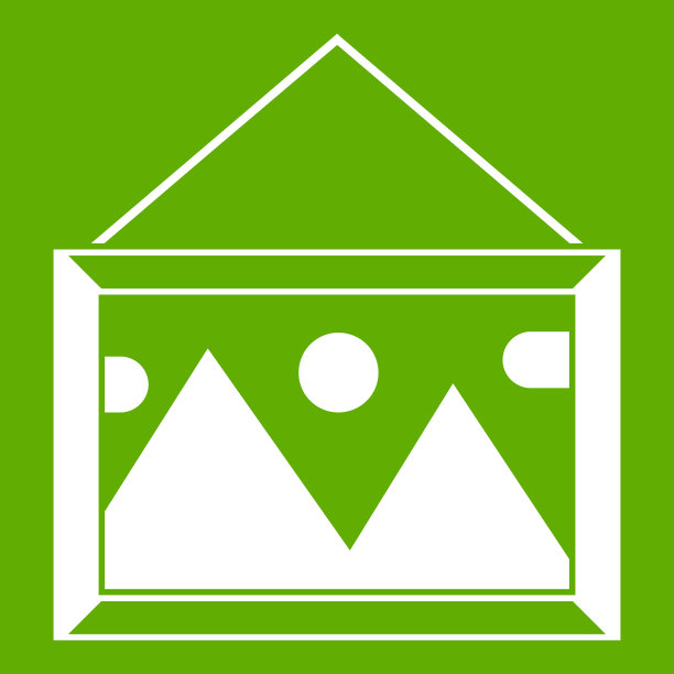 墙上相框里的画是绿色的图片下载