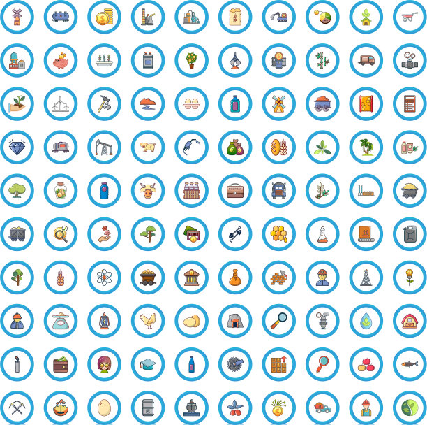 100资源图标设置卡通风格图片下载