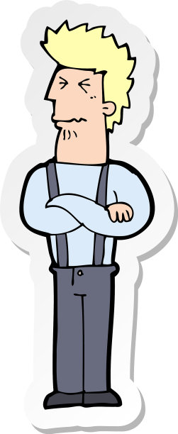 一个卡通人物的贴纸图片下载