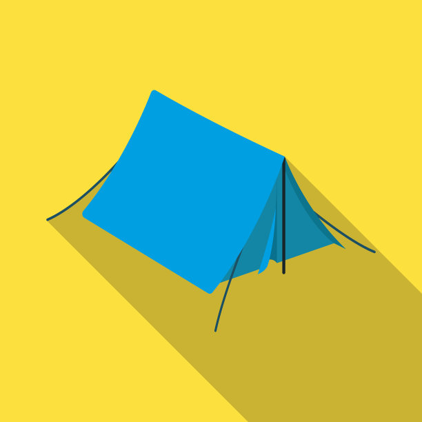 旅游帐篷单图标在平面风格图片下载