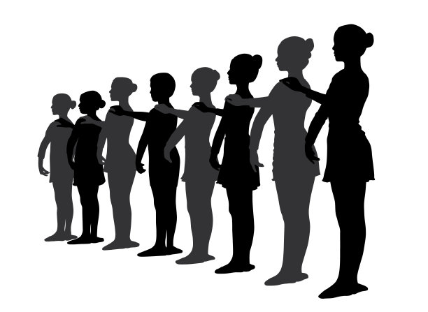 芭蕾舞者站成一排图片下载