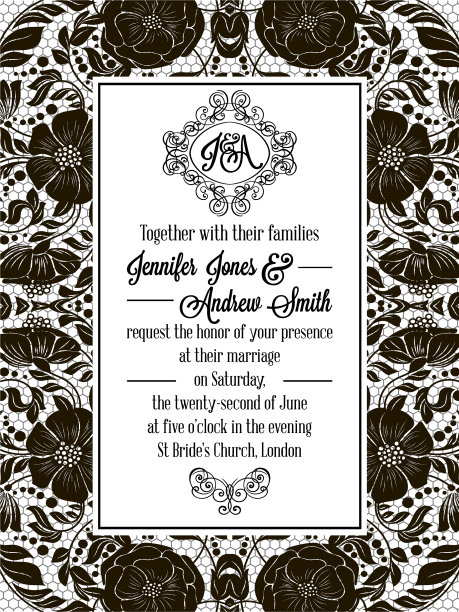 优雅的花漩涡花边图案华丽的框架图片下载